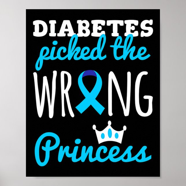T1d Awareness Princess Girls Diabetic Diabetes Awa Poster (Vorne)
