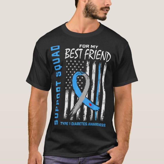 T1D Bester Freund Typ 1 Diabetes-Warnhinweis T-Shirt (Vorderseite)