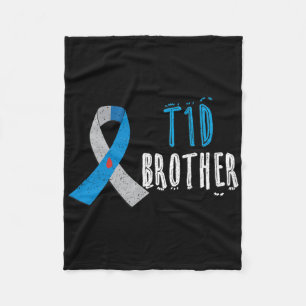 T1d Brother Blue Ribbon Typ 1 Diabetes Bewusstsein Fleecedecke