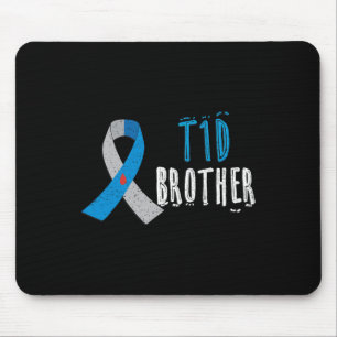 T1d Brother Blue Ribbon Typ 1 Diabetes Bewusstsein Mousepad