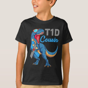 T1d Cousin Typ 1 Diabetes Awareness Month Dinosau T-Shirt