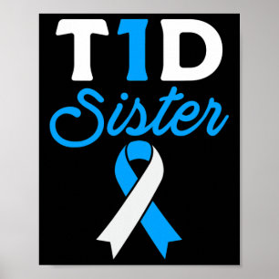 T1D Diabetiker Typ 1 Diabetes Aufklärungsknöpfe Poster