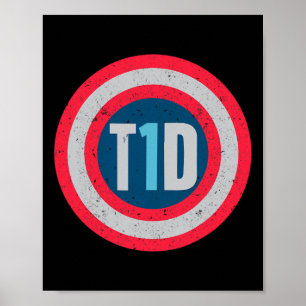 T1d Diabetiker Typ 1 Diabetes mellitus Männer Frau Poster