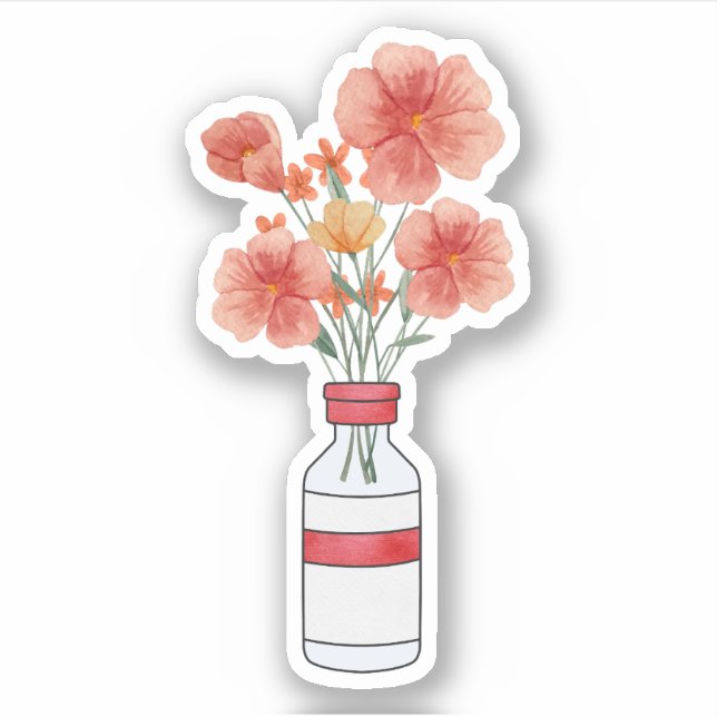 T1D Humalog Insulin Blume, Diabetes, Typ 1 Aufkleber (Vorderseite)