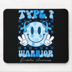 T1d Krieger Typ-1-Diabetes-Bewusstsein Blaues Band Mousepad