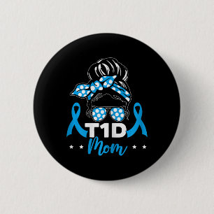 T1d Mama Diabetes Krieger Diabetes-Bewusstsein Dia Button