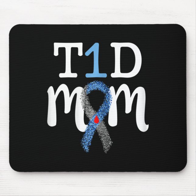 T1D-Mama - Typ 1 Diabetes-Bewusstseinsmerke Mousepad (Vorne)