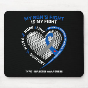 T1D Mama Vater My Son's Fight Type 1 Diabetes Awar Mousepad