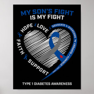 T1d Mama Vater My Sons Kämpfen Typ 1 Diabetes-Ausz Poster