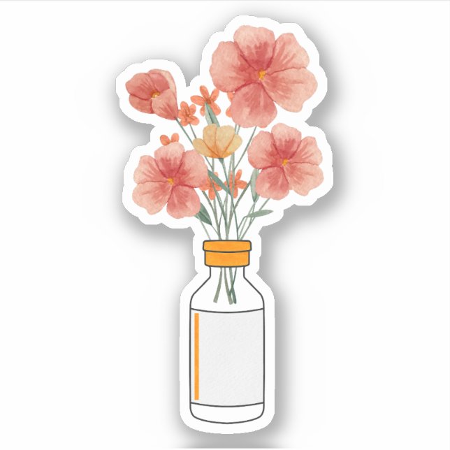 T1D Novolog Insulin-Blume, Diabetes, Typ 1 Aufkleber (Vorderseite)