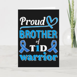 T1d Proud Brother Diabetes Awareness Blue Ribbon Karte