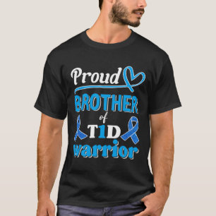 T1d Proud Brother Diabetes Awareness Blue Ribbon T-Shirt