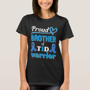 T1d Proud Brother Diabetes Awareness Blue Ribbon T-Shirt