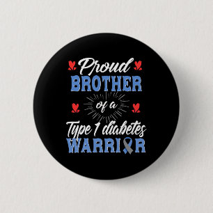 T1d Proud Brother Diabetes Awareness Typ 1 Insuli Button