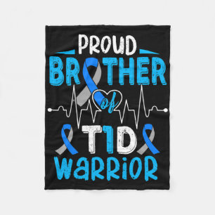 T1d Proud Brother Diabetes Awareness Typ 1 Insuli Fleecedecke