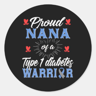 T1D Proud Nana Diabetes Awareness Typ 1 Insulin P Runder Aufkleber