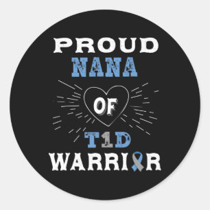 T1d Proud Nana Diabetes Bewusstsein Typ 1 Insulin  Runder Aufkleber