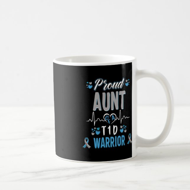 T1D stolze Tante Diabetes Bewusstsein Typ 1 Bauchs Kaffeetasse (Rechts)