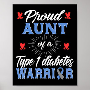 T1d Stolze Tante Diabetes-Bewusstsein Typ 1 Insuli Poster