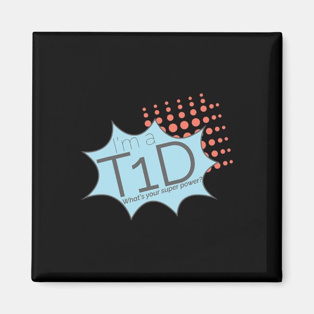 T1d Superhero Typ 1 Diabetes Bewusstsein Magnet (Vorne)