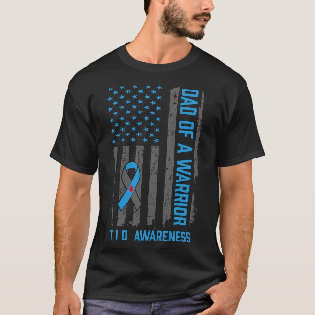 T1D Vater des Kriegers Typ 1 Diabetiker T-Shirt (Vorderseite)