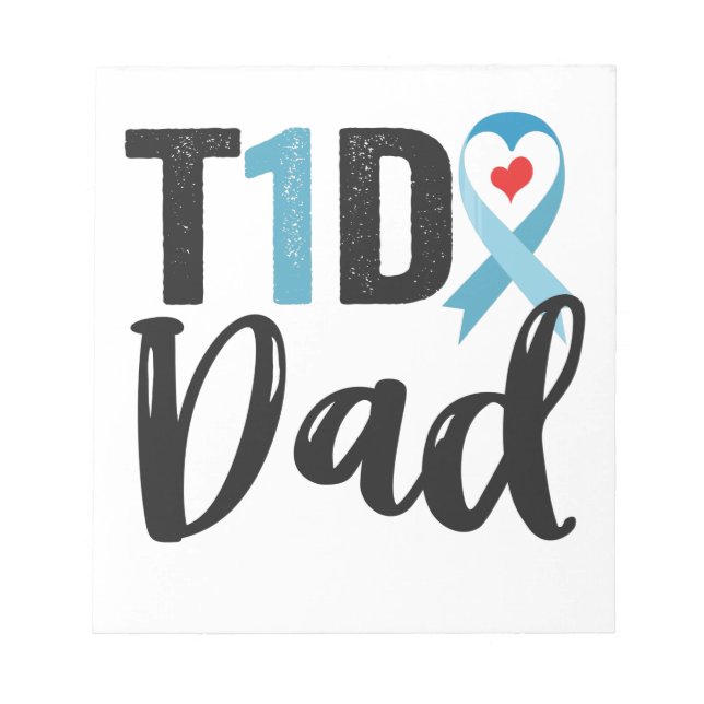 T1D Vater Diabetes Bewusstsein blauen Ribbon Famil Notizblock (Vorderseite)