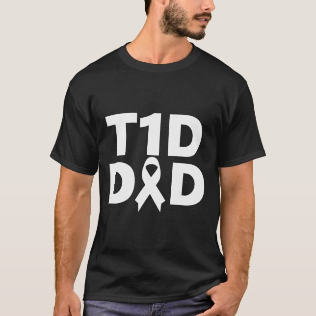 T1d Vater Diabetes Bewusstsein T-Shirt (Vorderseite)
