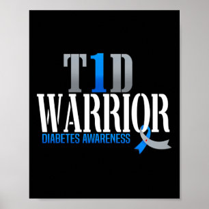 T1d Warrior Diabetes Bewusstsein Typ 1 Diabetiker Poster