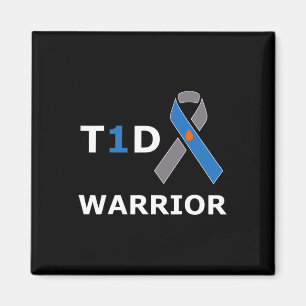T1d Warrior Typ 1 Diabetes Awareness Blue Ribbon Magnet