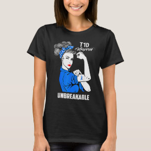 T1d Warrior unzerbrechlich Proud Mama Diabetes Awa T-Shirt