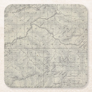 T2021S R3031E Tulare County Abschnitt-Karte Rechteckiger Pappuntersetzer
