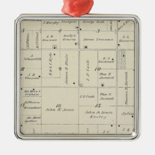 T20S R26E Tulare Landkreis Karte Ornament Aus Metall