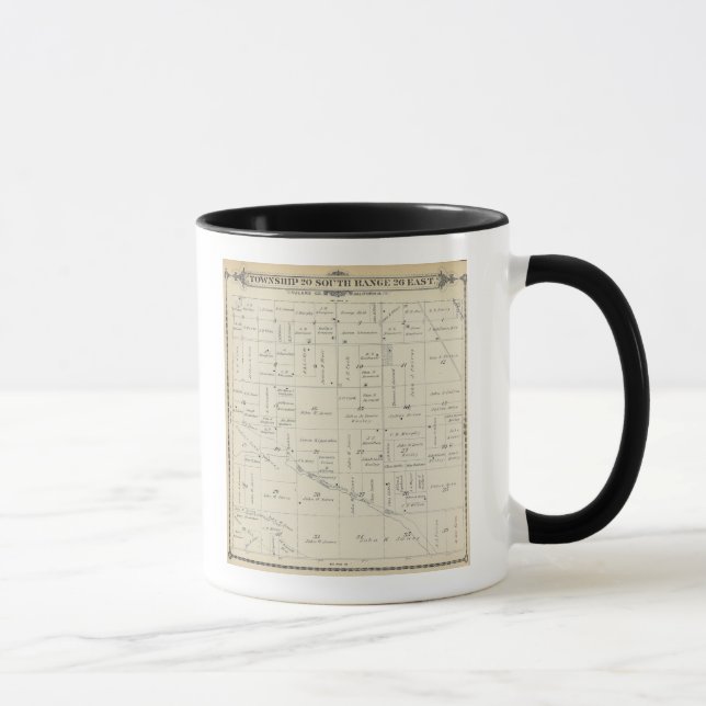T20S R26E Tulare Landkreis Karte Tasse (Rechts)