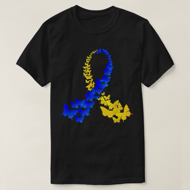 T21 Butterfly World Down Syndrome Day  Women Kids  T-Shirt (Design vorne)