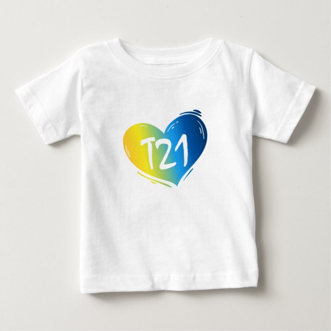 T21 Down-Syndrom Bewusstsein Baby T-shirt (Vorderseite)