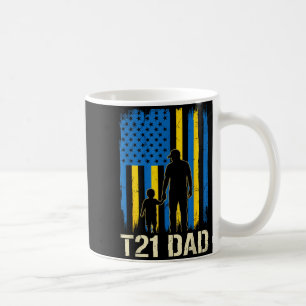 T21 Vater amerikanische Flagge Silhouette Down-Syn Kaffeetasse