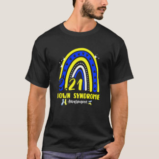 T21 World Down Syndrome Day Awareness Rainbow Sock T-Shirt