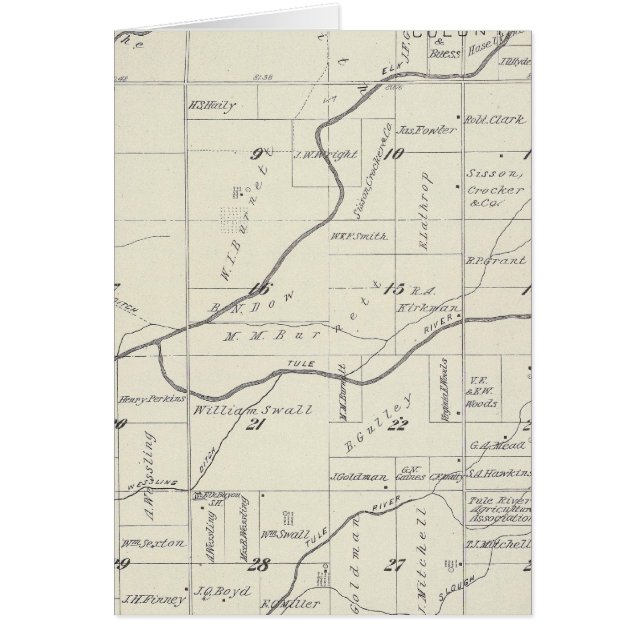 T21S R24E Tulare Comté Plan de section (Devant)