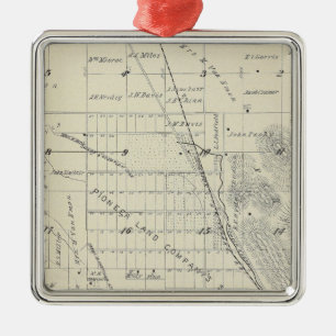 T21S R27E Tulare Landkreis Karte Silbernes Ornament