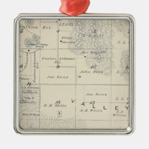 T21S R28E Tulare County Abschnitt-Karte Silbernes Ornament
