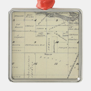 T22S R27E Tulare County Abschnitt-Karte Ornament Aus Metall