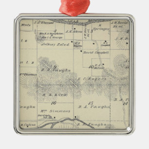 T22S R28E Tulare County Abschnitt-Karte Ornament Aus Metall