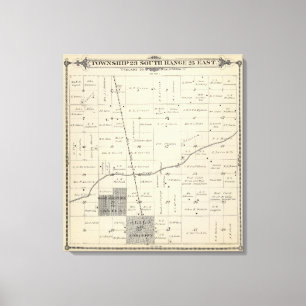 T23S R25E Tulare County Abschnitt-Karte Leinwanddruck