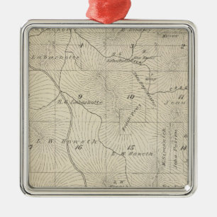 T23S R29E Tulare County Abschnitt-Karte Silbernes Ornament