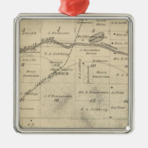 T24S R27E Tulare County Abschnitt-Karte Silbernes Ornament