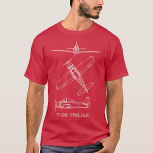 T28 Trojan American Military Trainer Flugzeug Blue T-Shirt