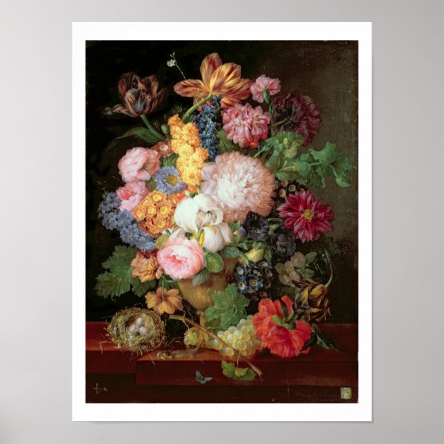 T30763 A Still Life of Blume and Fruit (Panel) Poster (Vorne)