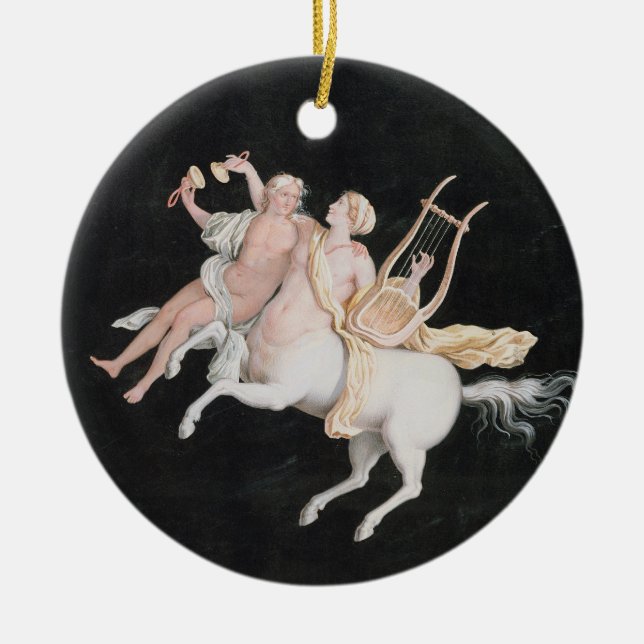 T31466 ein weiblicher Zentaur und ein Begleiter, Keramikornament (Vorne)