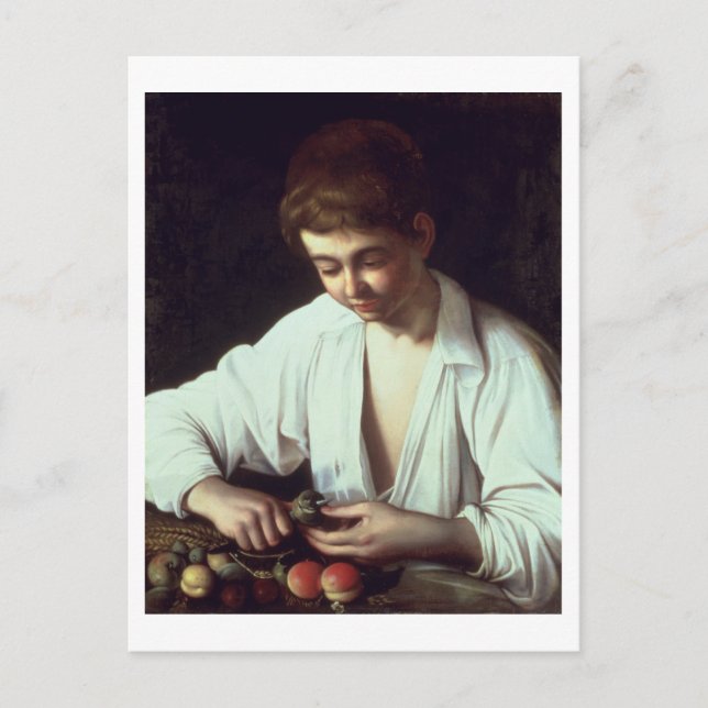 T31971 A Young Boy Peeling an Apple Postkarte (Vorderseite)