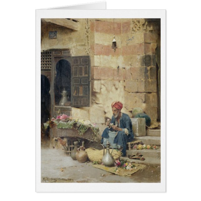 T32410 der Blumen-Verkäufer, 1891 (Platte) (Vorne)